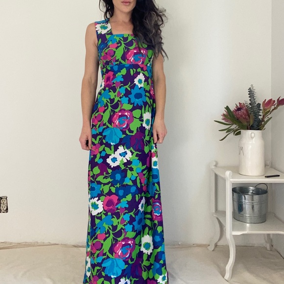 Vintage Maluna Hawaii Maxi Dress - Picture 1 of 10